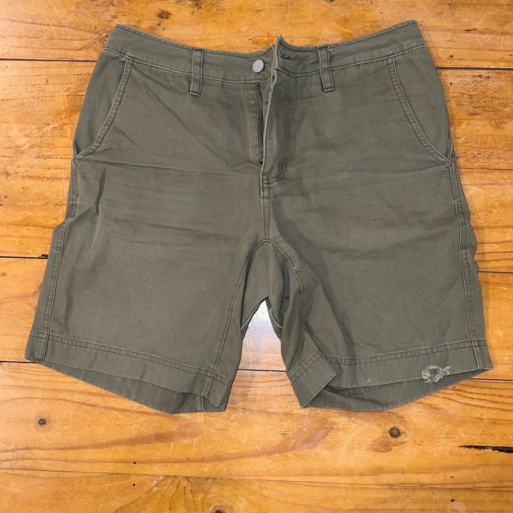 Black Diamond Green Flat Front Shorts
